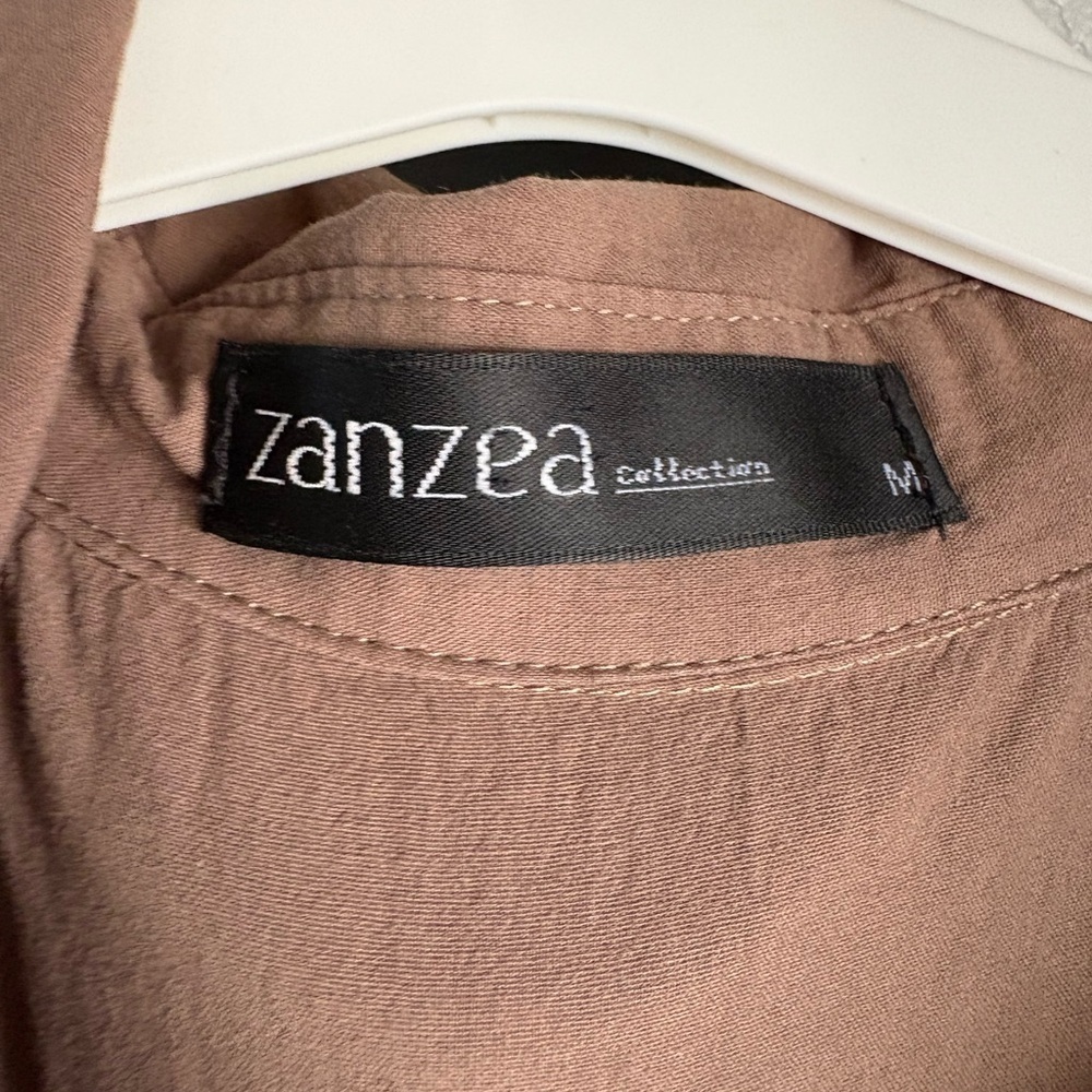 Zanzea collection women’s chocolate brown midi tunic dress button down sz M used - Picture 8 of 12